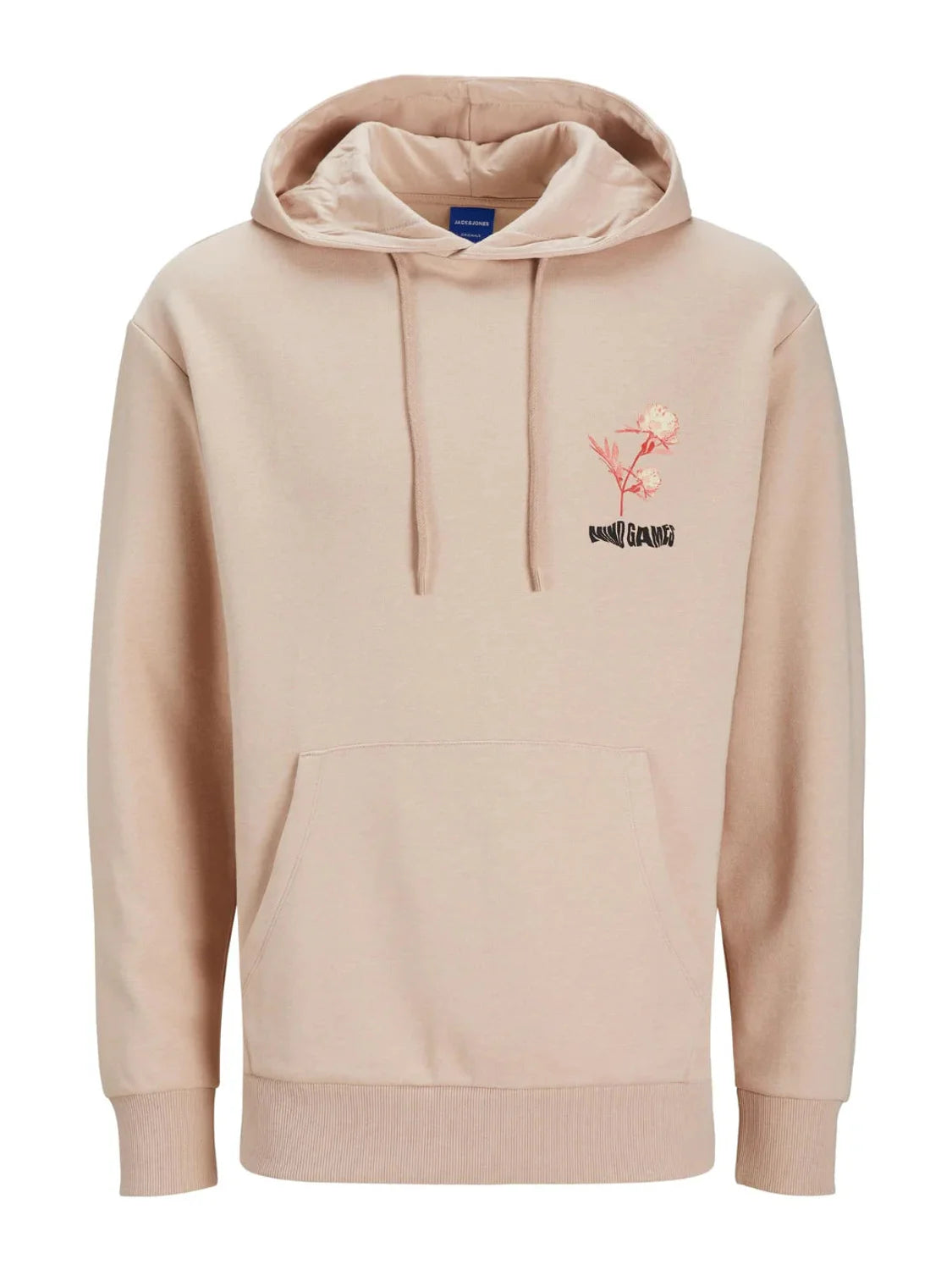 Sudadera Capucha Estampada Jack and Jones Beige | Bicos de Fío