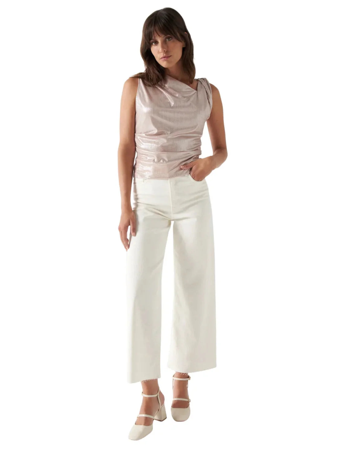 Top Brillante Salsa Beige | Bicos de Fío