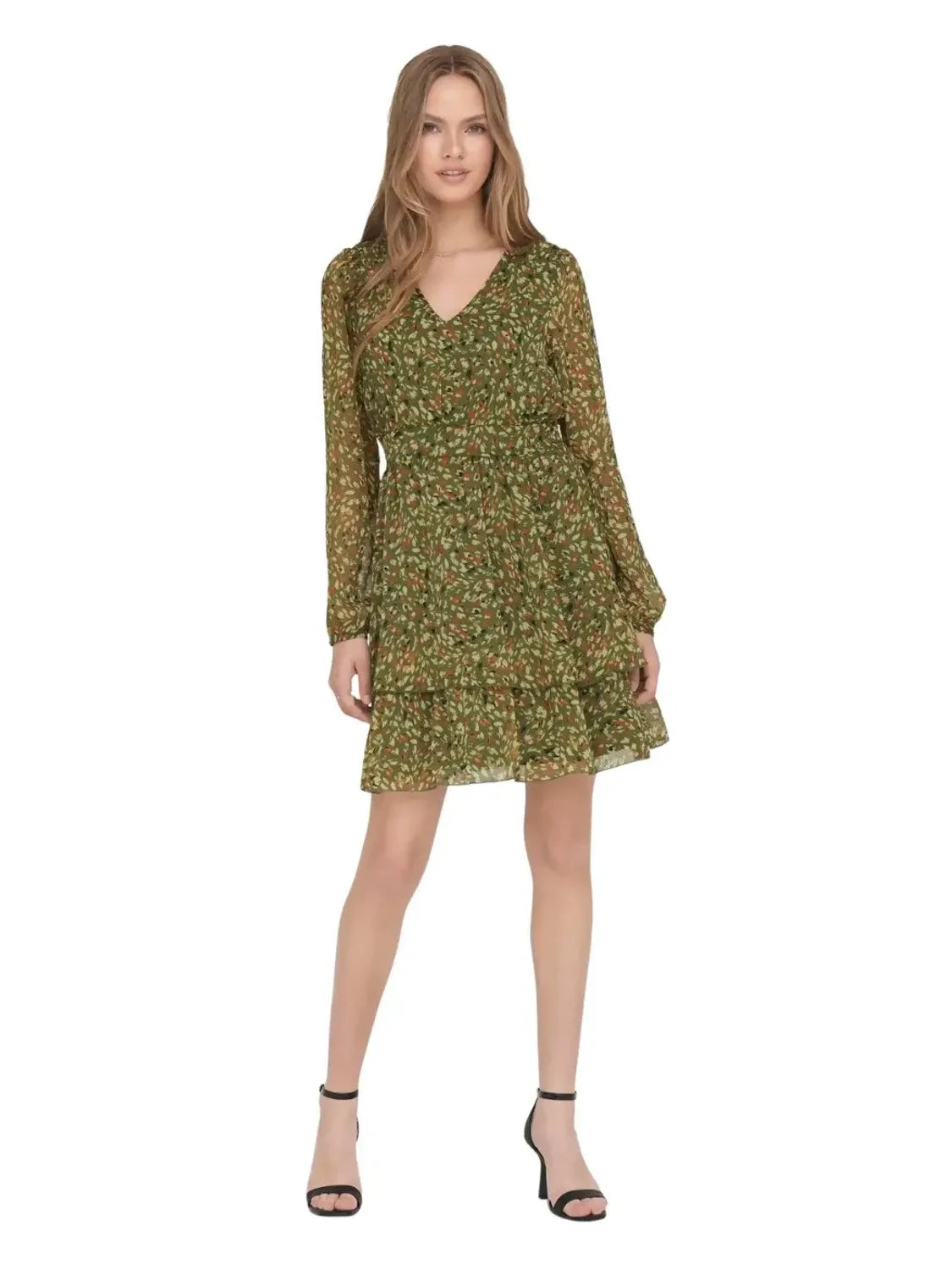 Vestido Cuello Pico Only Adele Verde | Bicos de Fío