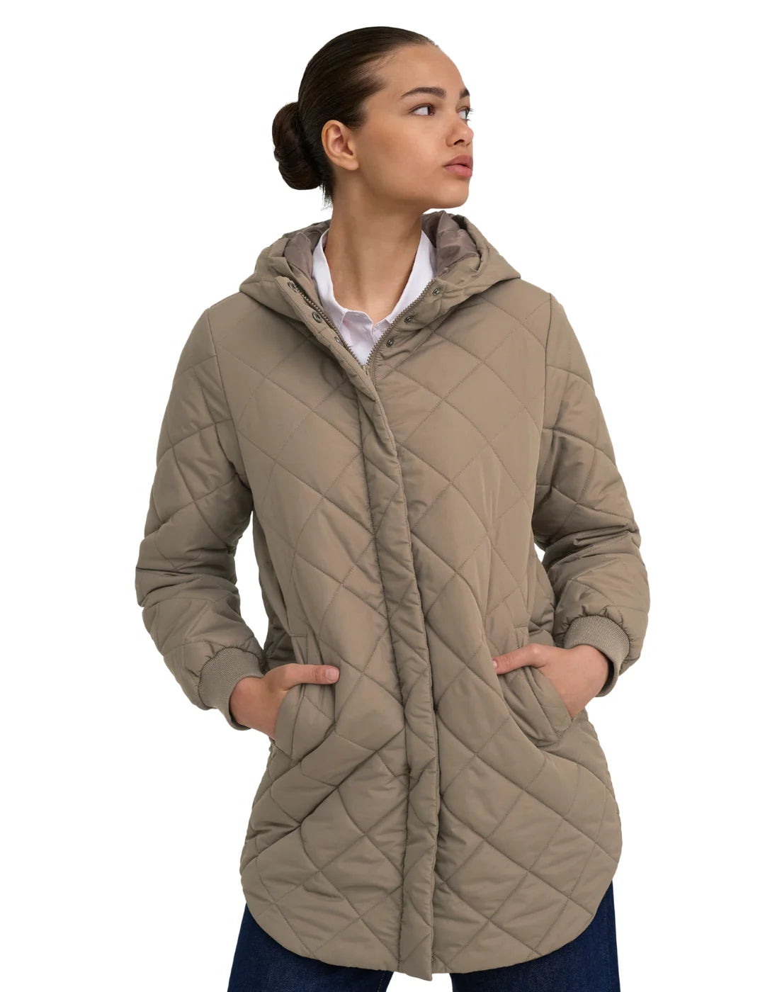 Abrigo Acolchado ONLY Juliet Marrón Walnut | Bicos de Fío