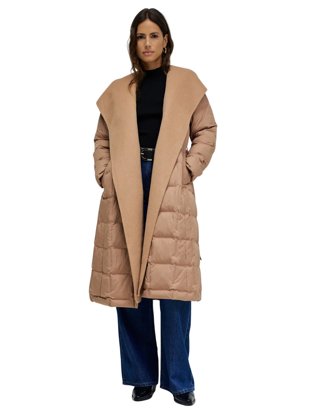Abrigo Acolchado Largo Salsa Jeans Beige | Bicos de Fío