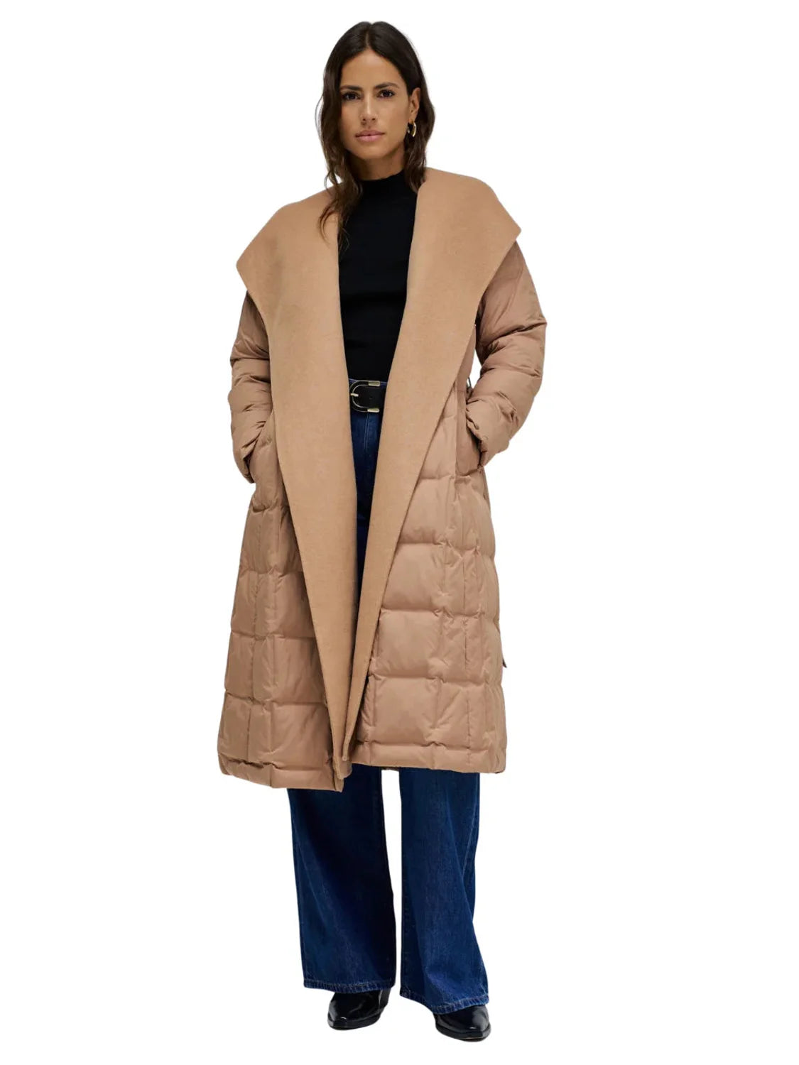 Abrigo Acolchado Largo Salsa Jeans Beige | Bicos de Fío