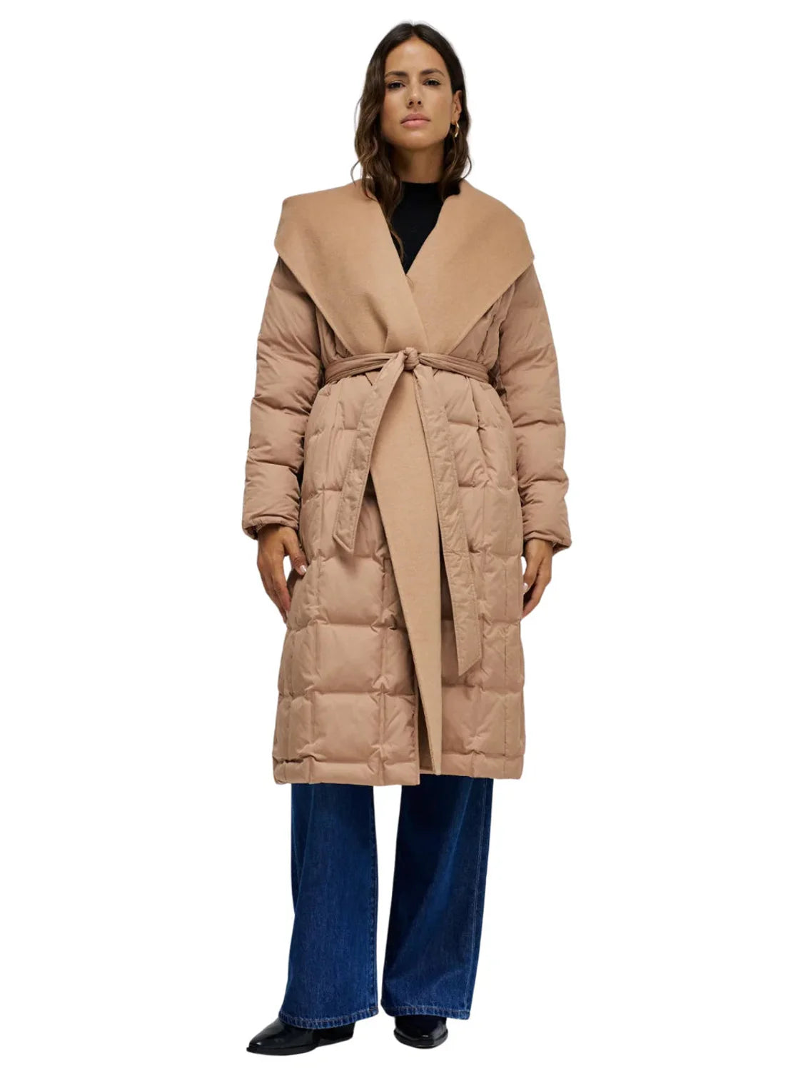 Abrigo Acolchado Largo Salsa Jeans Beige | Bicos de Fío
