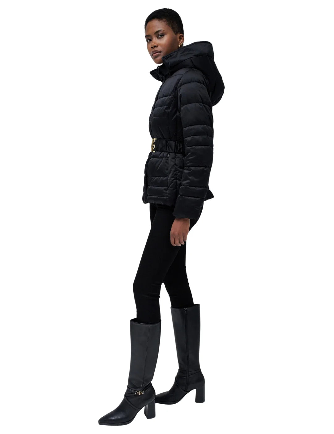 Abrigo Acolchado Salsa Jeans Jackie Negro | Bicos de Fío