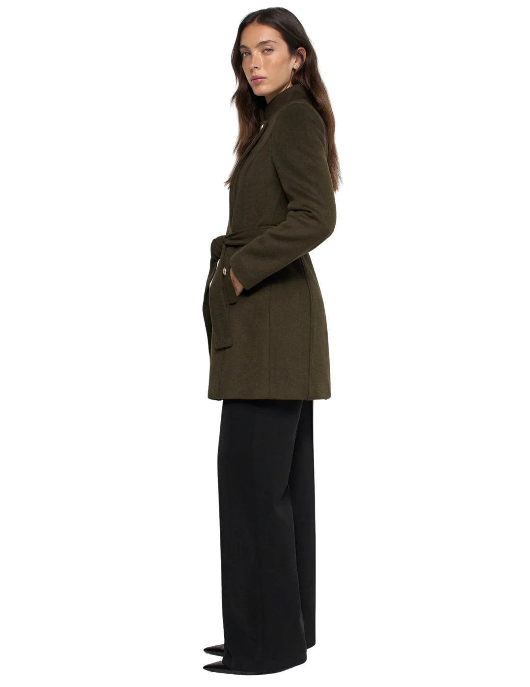 Abrigo Grace Paño Salsa Jeans Verde | Bicos de Fío