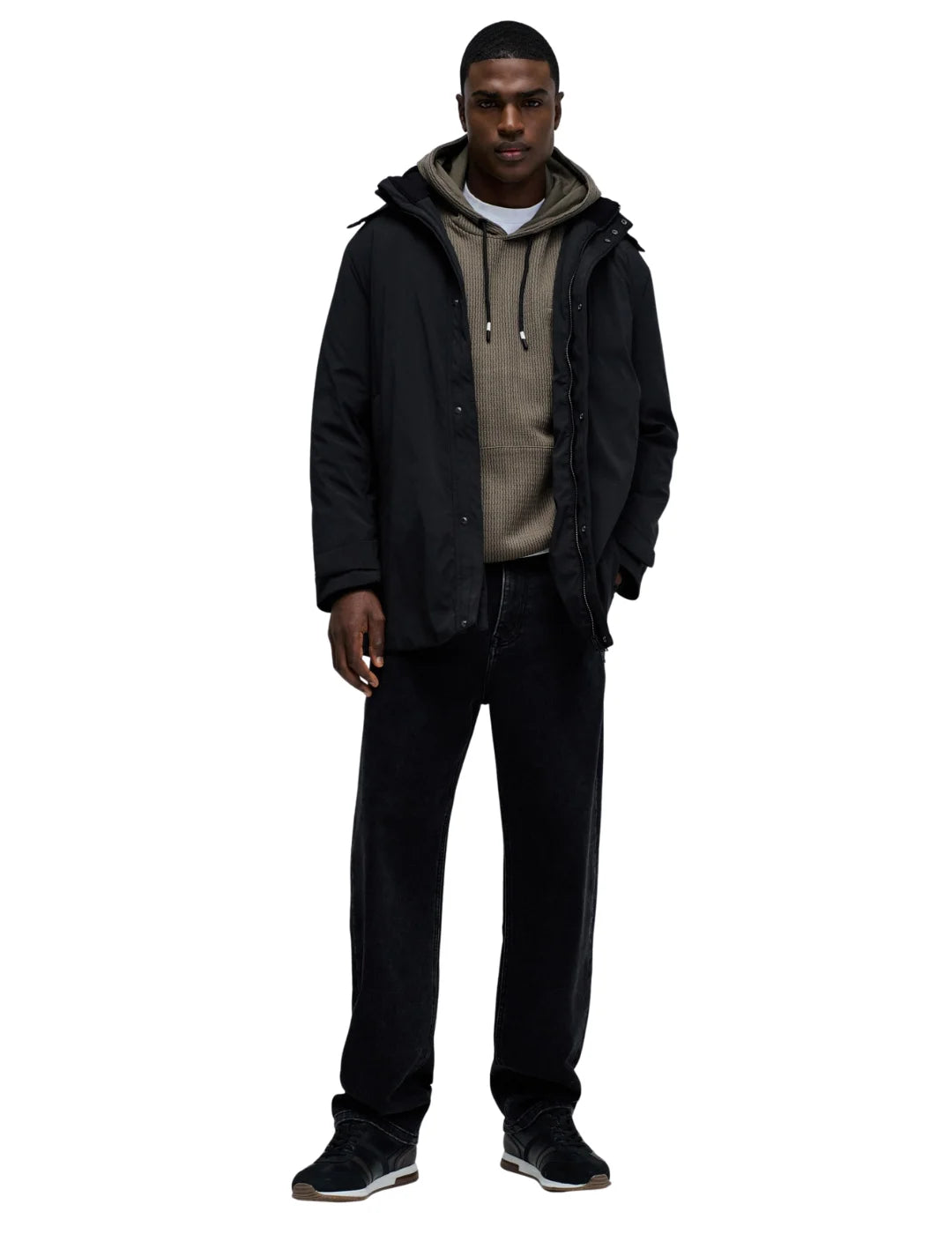 Parka Impermeable Salsa Jeans Negro | Bicos de Fío