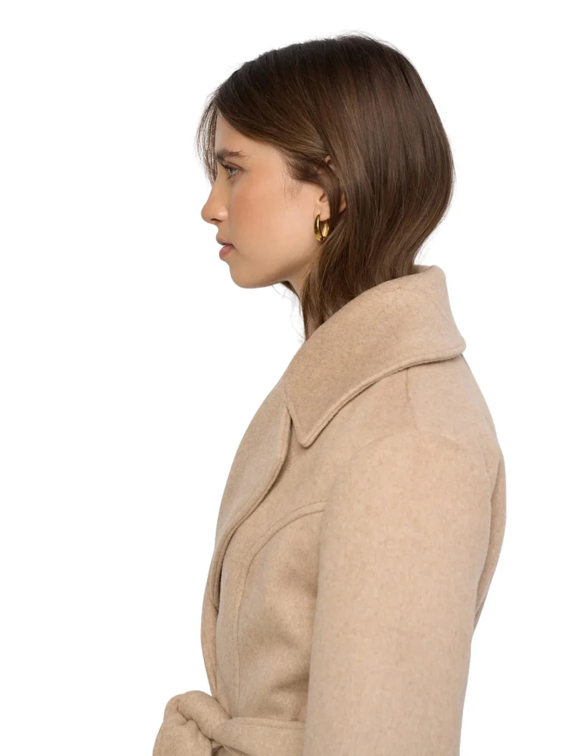 Abrigo Grace Lana Cuello Pelo Salsa Jeans Beige | Bicos de Fío