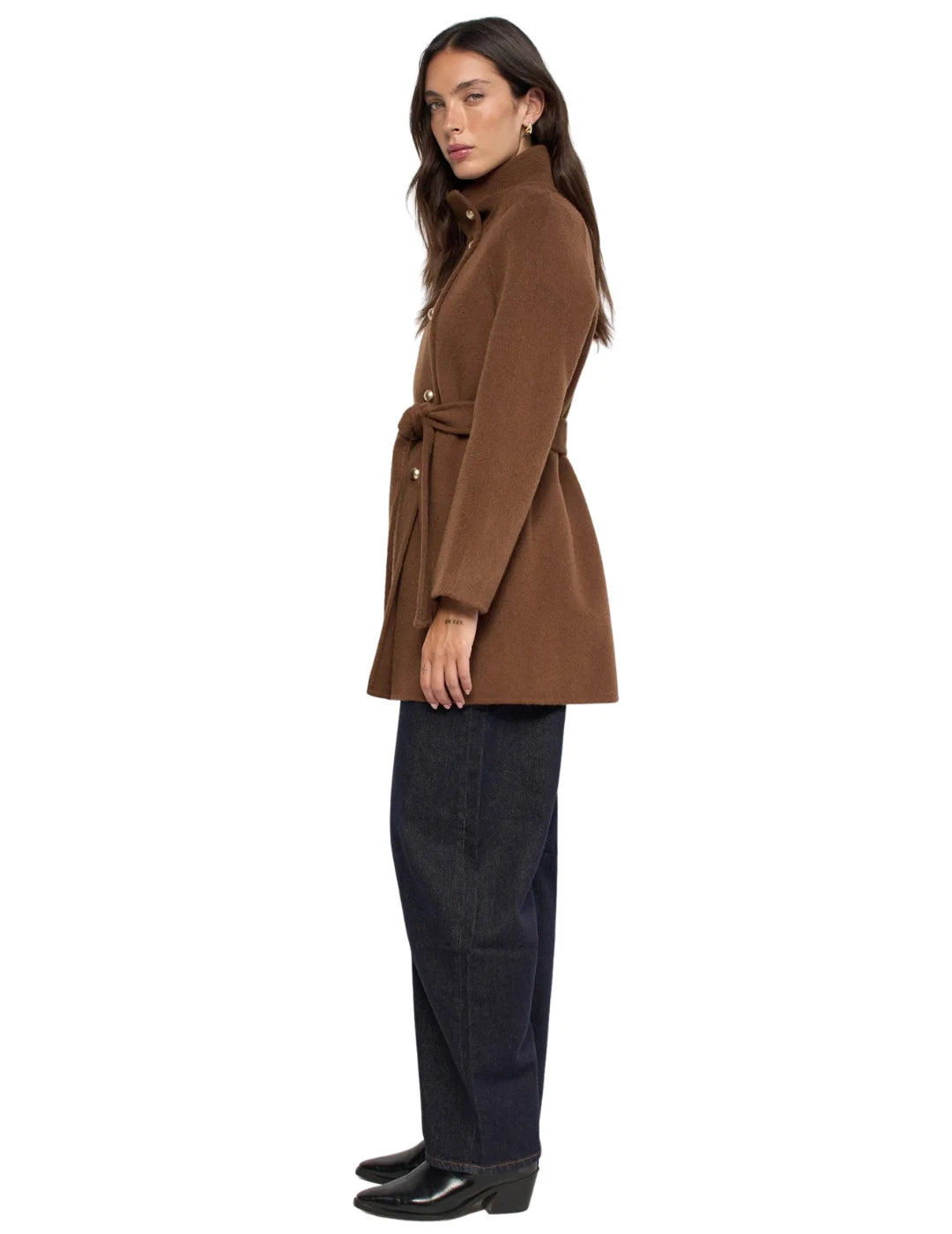 Abrigo Lana Hadmade Salsa Jeans Marrón | Bicos de Fío