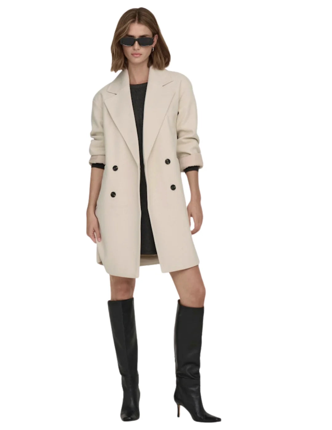 Abrigo Paño Oversize ONLY Blake Taupe | Bicos de Fío