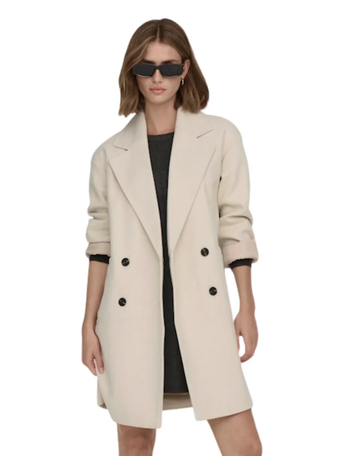 Abrigo Paño Oversize ONLY Blake Taupe | Bicos de Fío