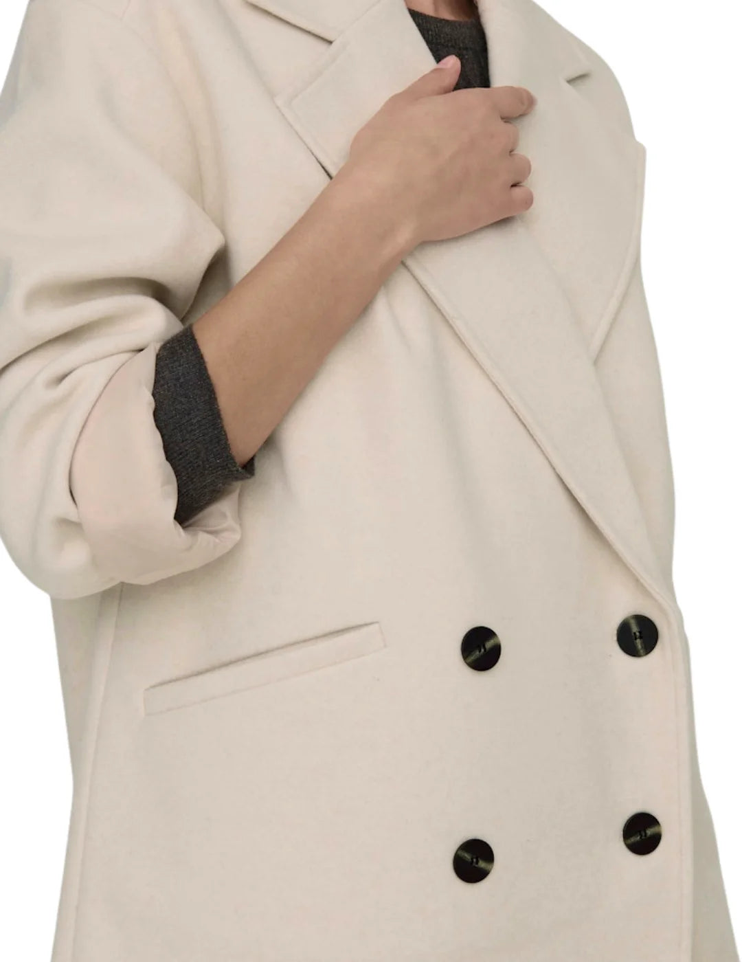 Abrigo Paño Oversize ONLY Blake Taupe | Bicos de Fío