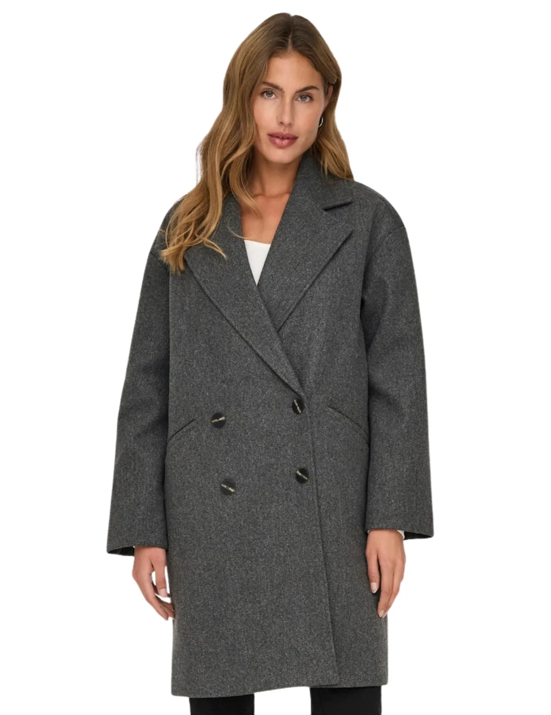 Abrigo Paño Oversize ONLY Blake Gris | Bicos de Fío