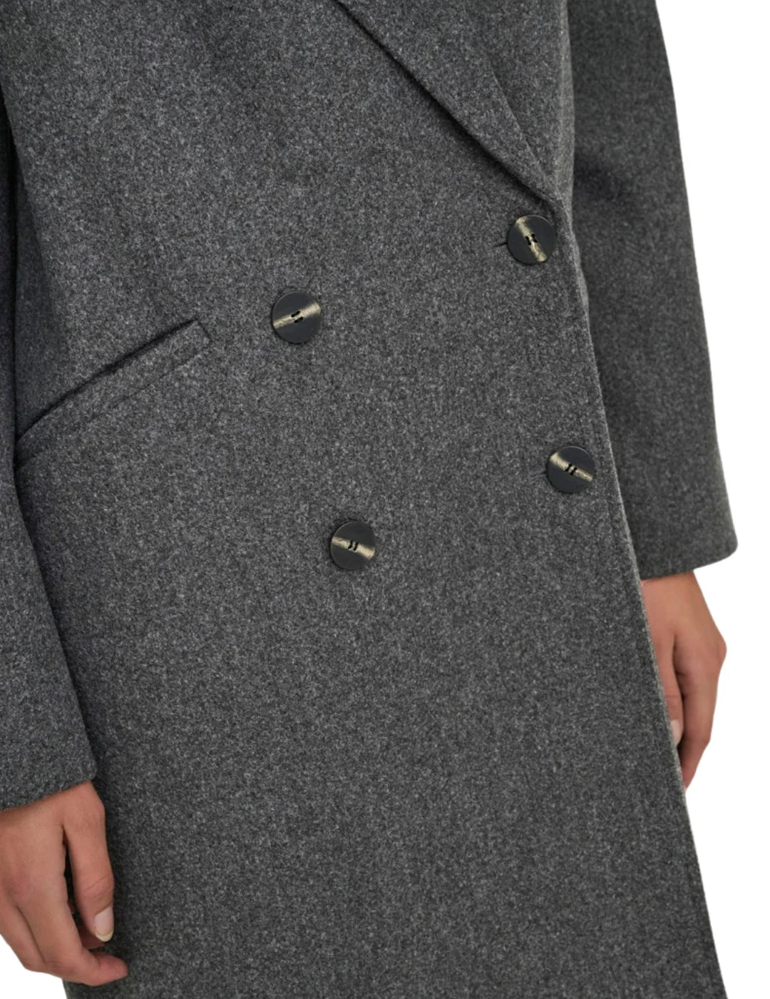 Abrigo Paño Oversize ONLY Blake Gris | Bicos de Fío