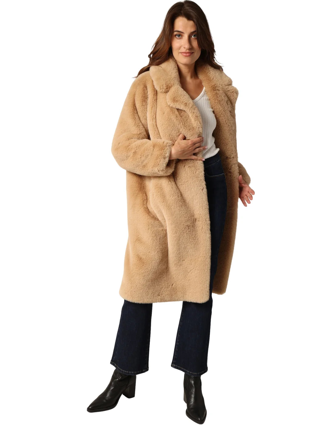 Abrigo Pelo DEELUXE Dressy Camel | Bicos de Fío