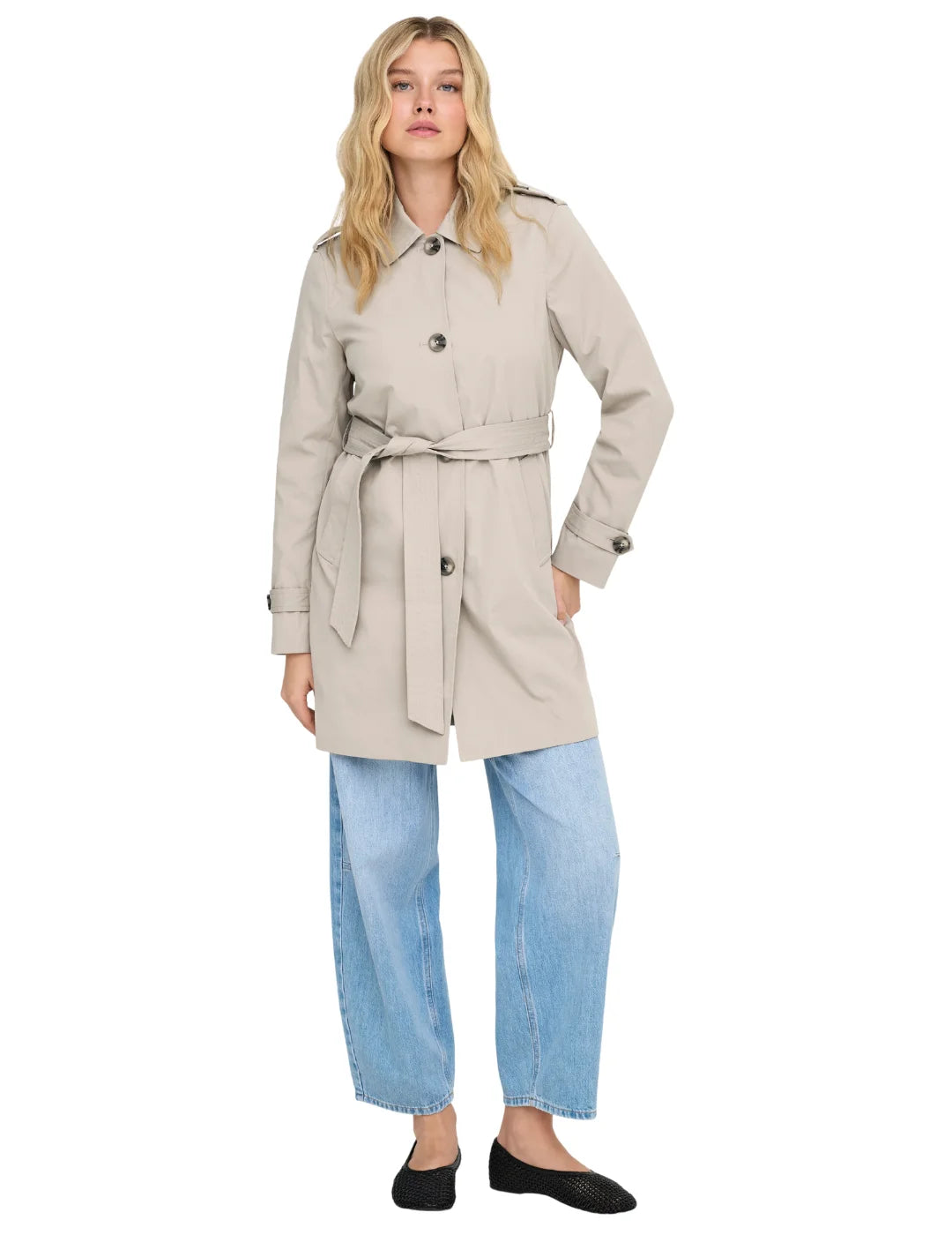 Abrigo Trench ONLY Disa Beige | Bicos de Fío