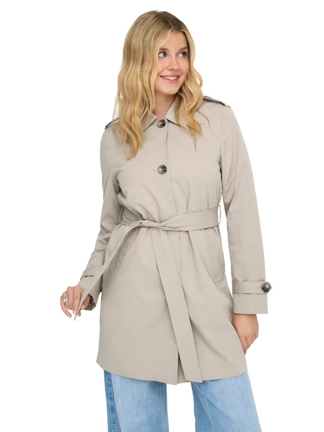 Abrigo Trench ONLY Disa Beige | Bicos de Fío