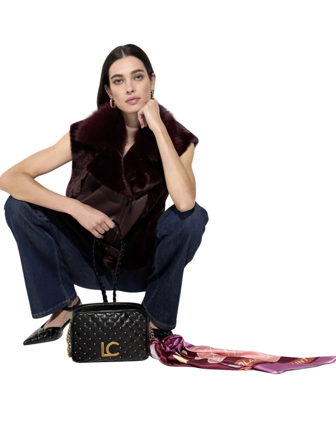 Bandolera Lola Casademunt Mini Tachas Negro | Bicos de Fío