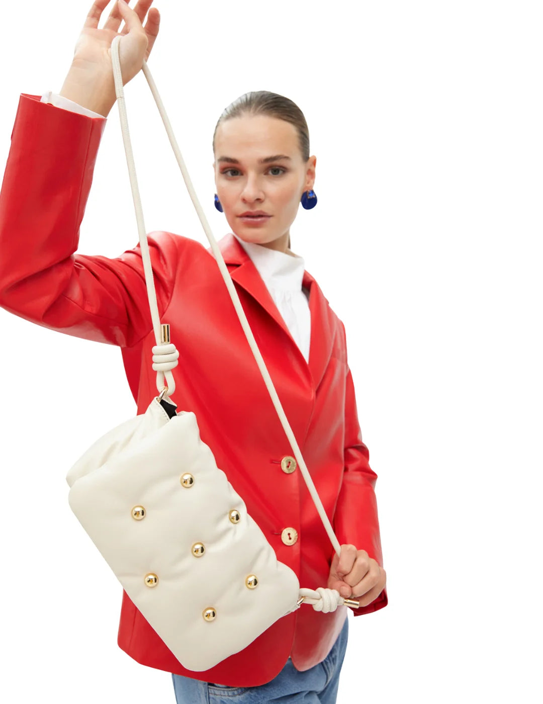 Bandolera Lola Casademunt Tachas Crudo | Bicos de Fío