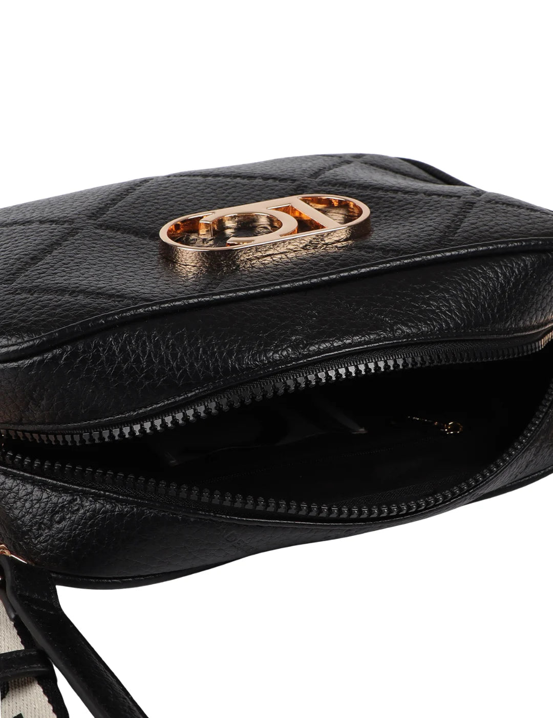 Bandolera Monograma Rombos Lola Casademunt Negro | Bicos de Fío