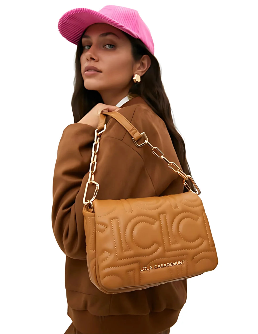 Bandolera Lola Casademunt Mix Cadena Camel | Bicos de Fío