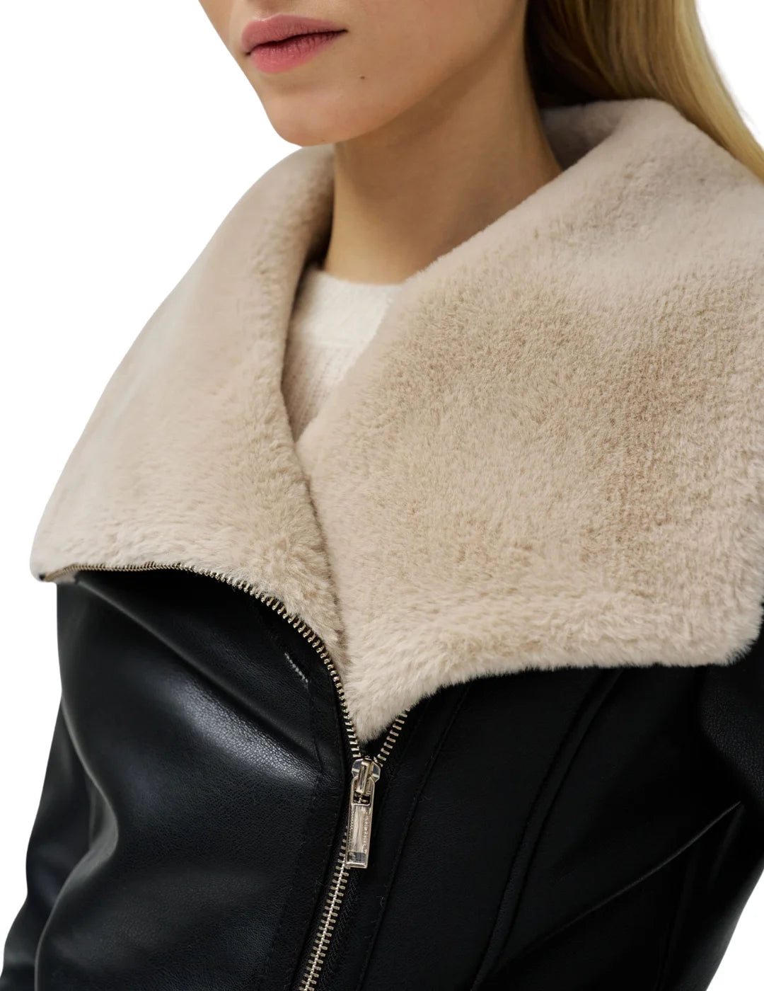 Biker Shearling Salsa Jeans Negro | Bicos de Fío