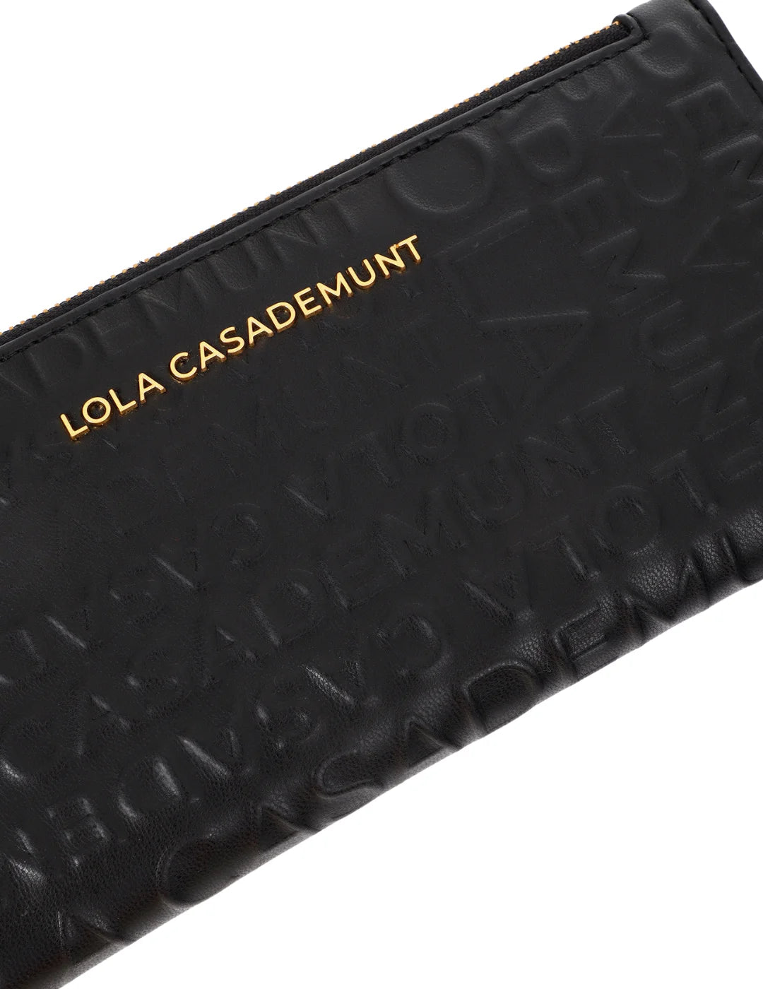 Billetera Logo Pespunte Lola Casademunt Negro | Bicos de Fío