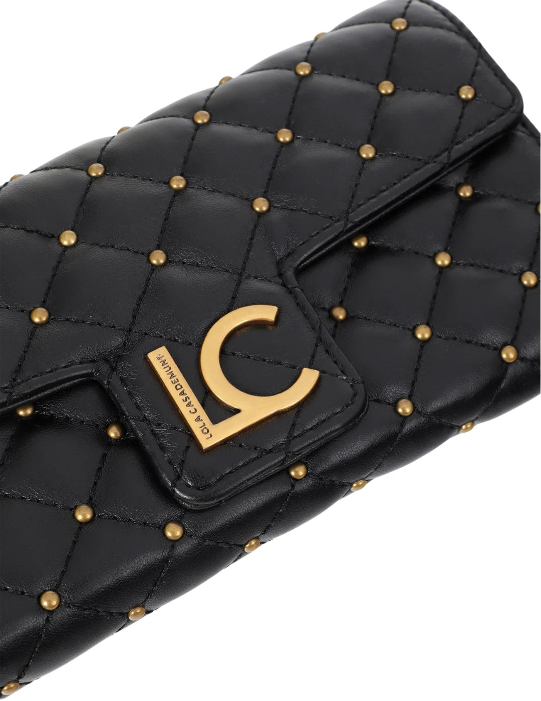 Billetera Lola Casademunt Mini Tachas Negro | Bicos de Fío