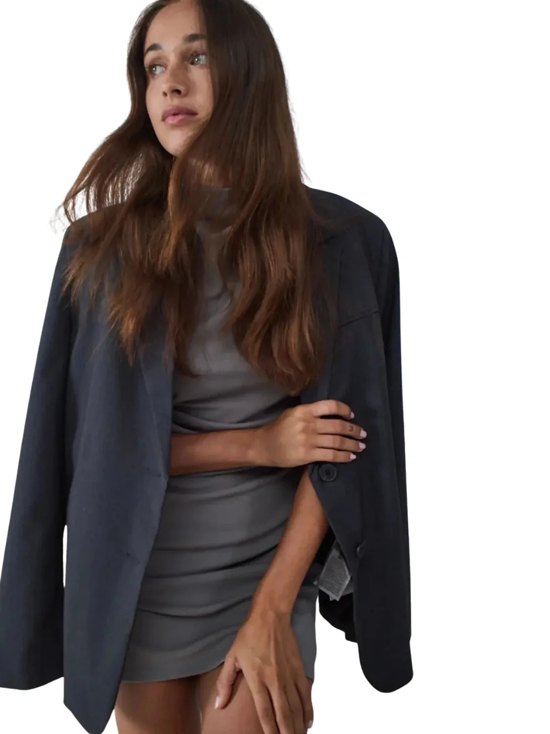 Blazer BALMOHK Basic Gris Oscuro | Bicos de Fío
