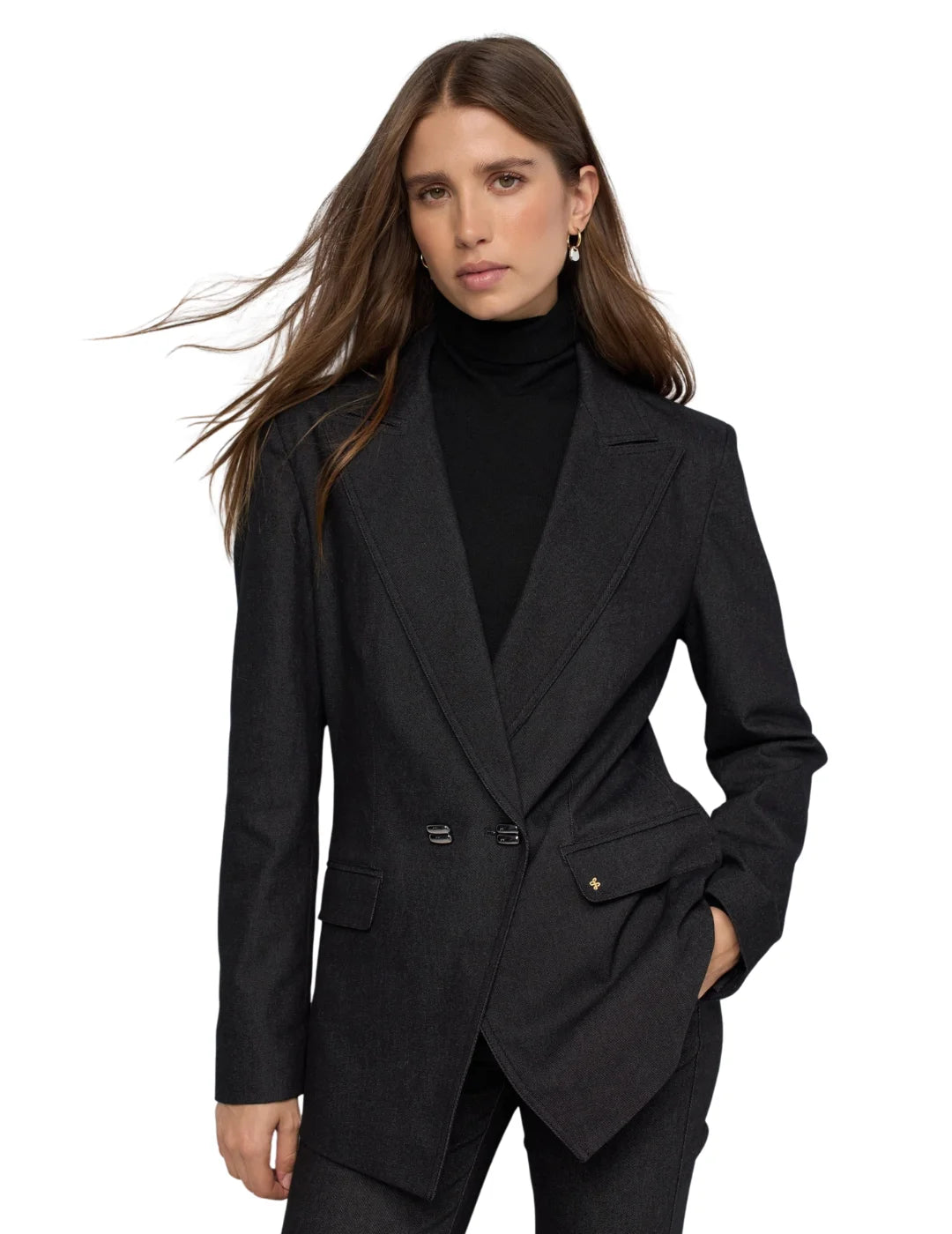 Blazer Denim Salsa Jeans Negro | Bicos de Fío