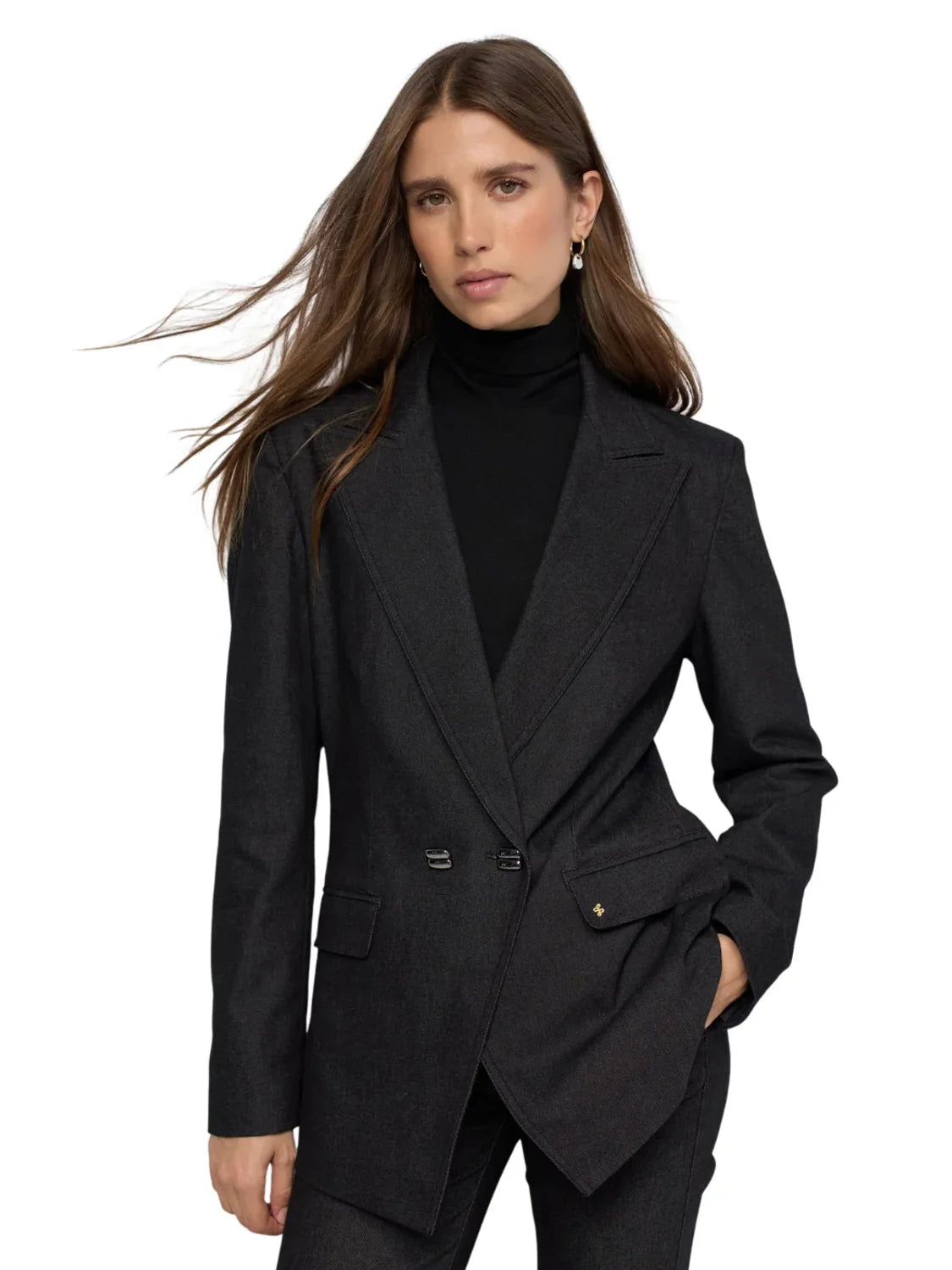 Blazer Denim Salsa Jeans Negro | Bicos de Fío