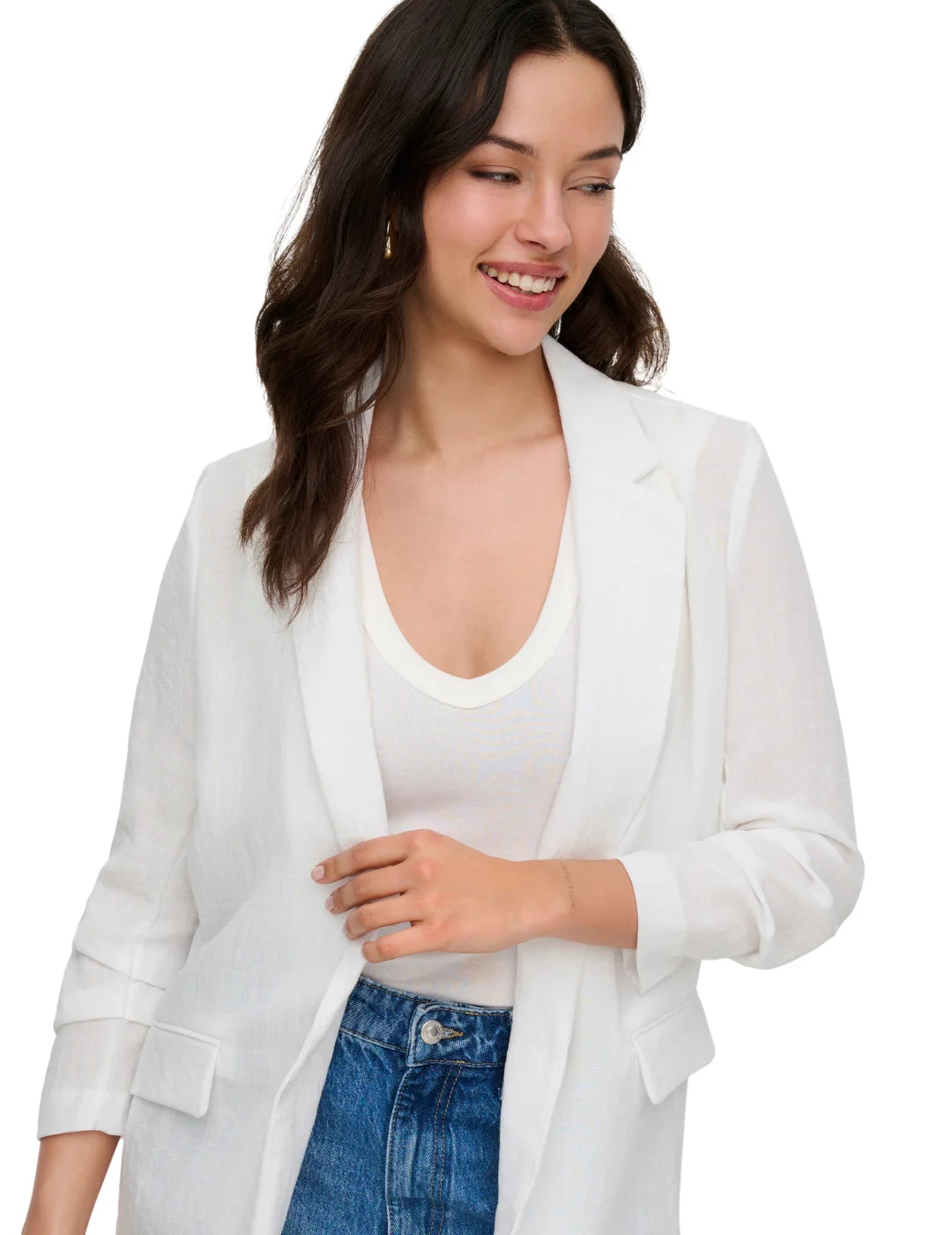 Blazer Lino ONLY Lita Blanco | Bicos de Fío