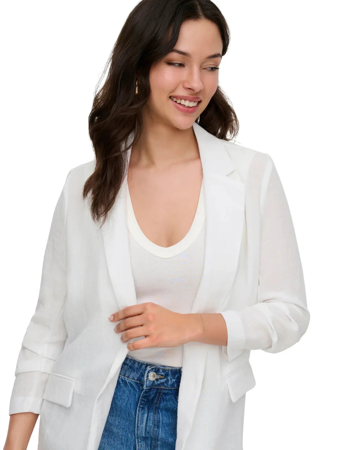 Blazer Lino ONLY Lita Blanco | Bicos de Fío