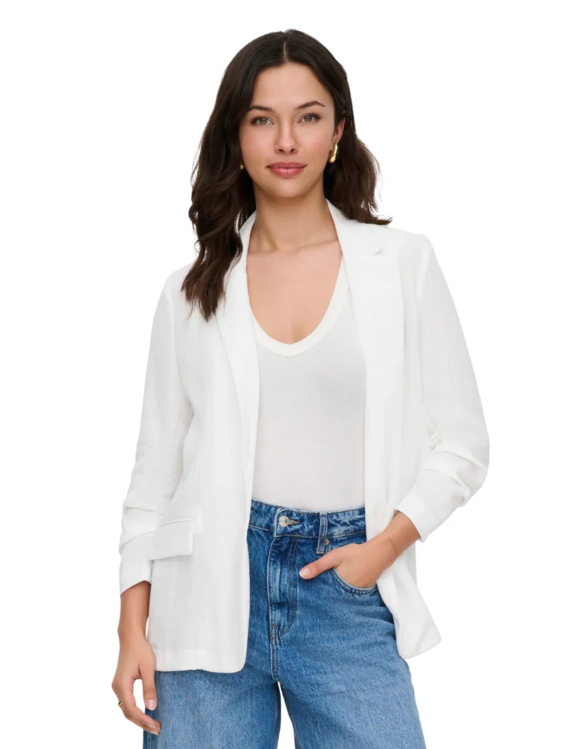 Blazer Lino ONLY Lita Blanco | Bicos de Fío