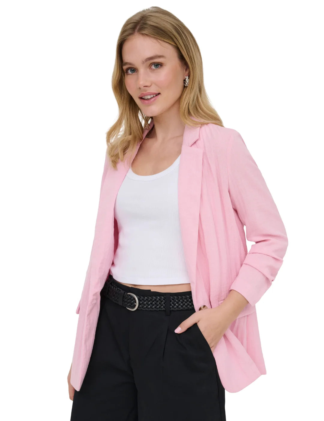 Blazer Lino ONLY Lita Rosa | Bicos de Fío