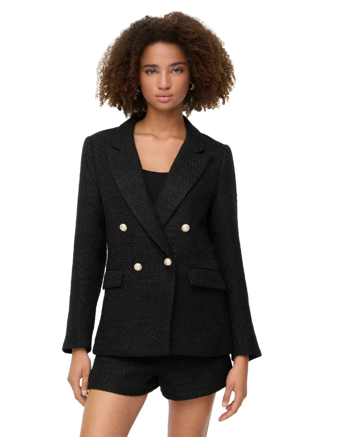 Blazer Boucle ONLY Astrid Negro | Bicos de Fío