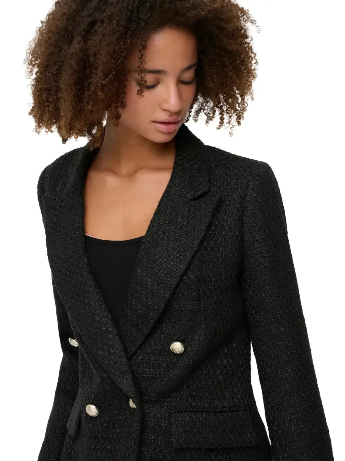 Blazer Boucle ONLY Astrid Negro | Bicos de Fío