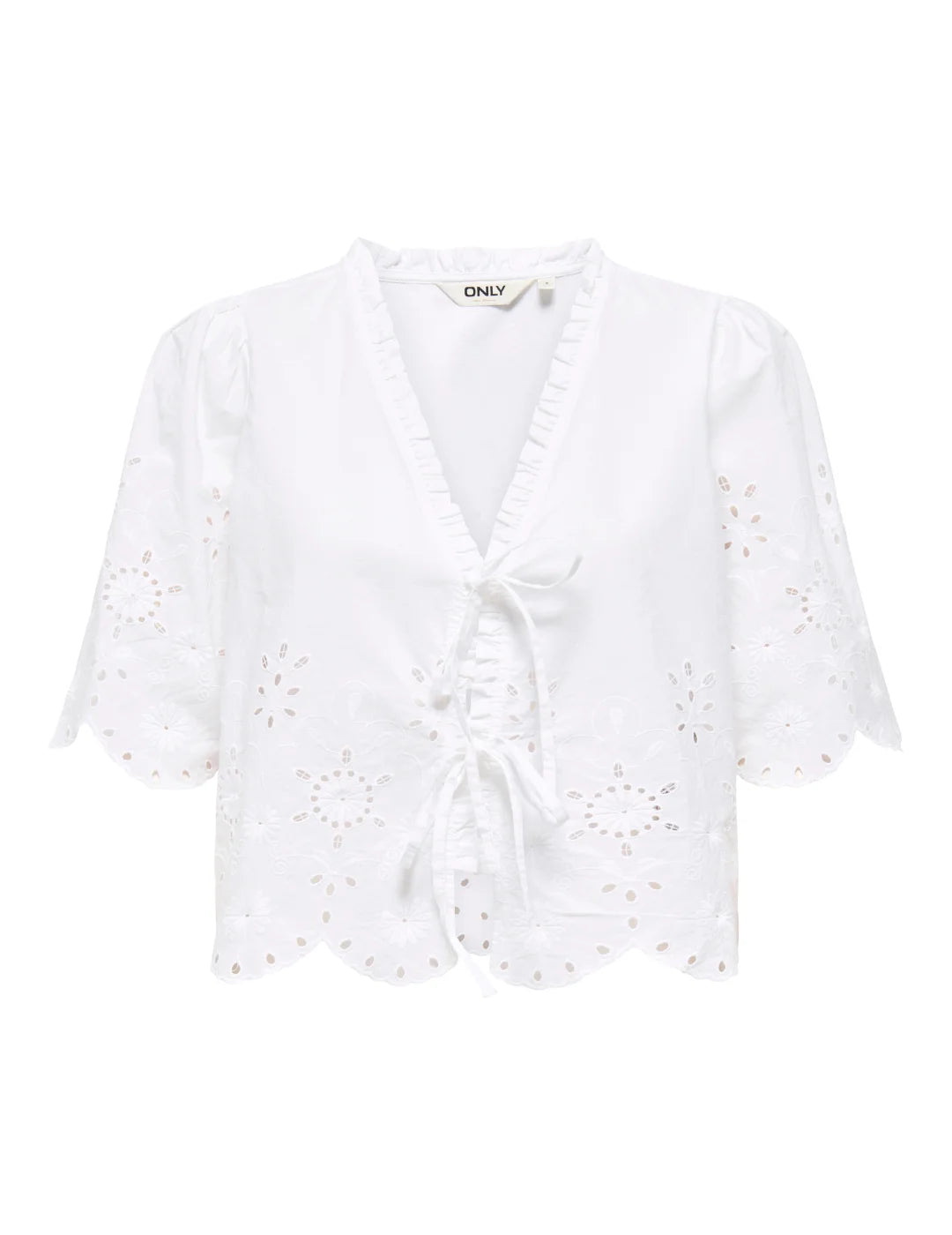 Blusa Corta ONLY Miffy Blanco | Bicos de Fío
