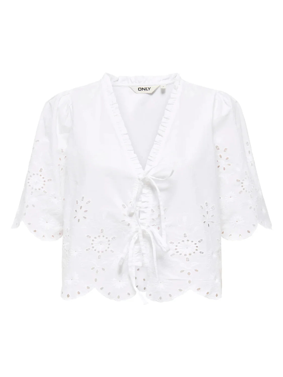 Blusa Corta ONLY Miffy Blanco | Bicos de Fío