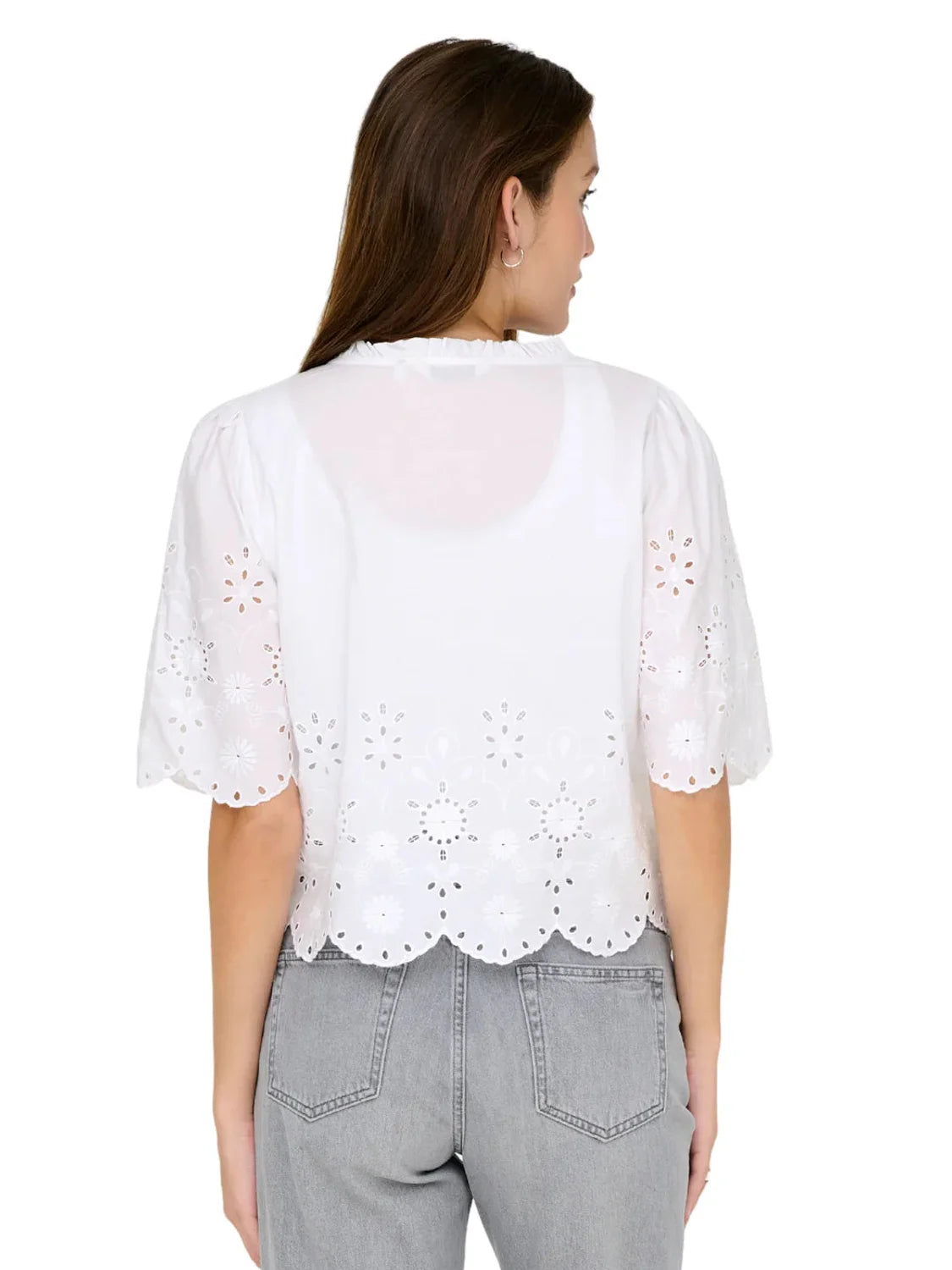 Blusa Corta ONLY Miffy Blanco | Bicos de Fío