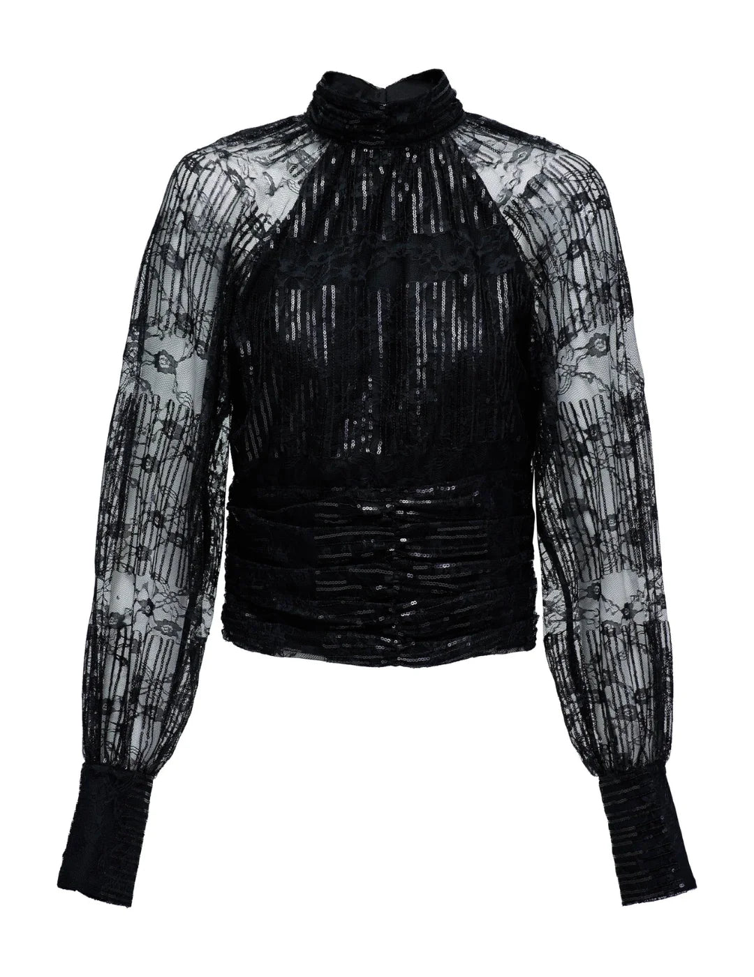Blusa Fantasía Lentejuelas Salsa Jeans Negro | Bicos de Fío