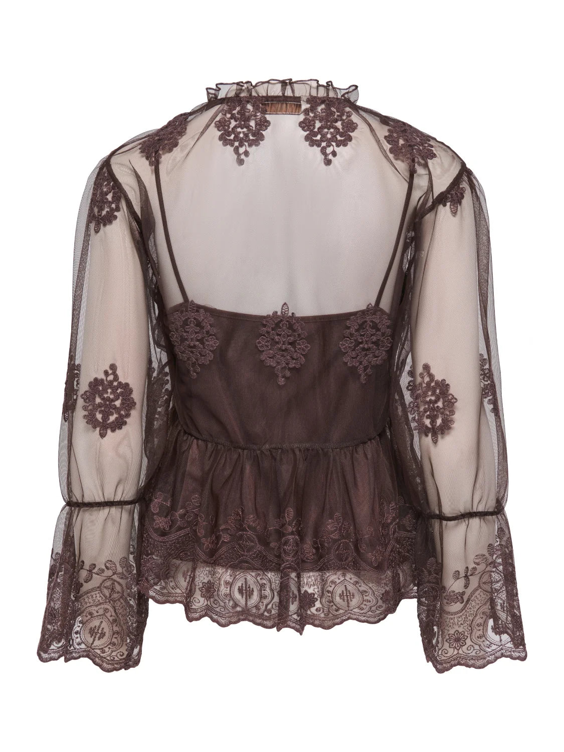 Blusa ONLY Camy Marrón | Bicos de Fío