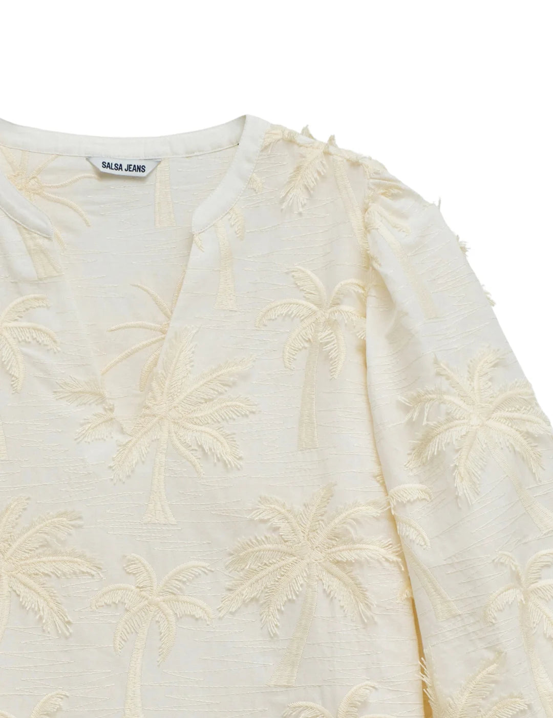 Blusa Palmeras 3D Salsa Jeans Beige | Bicos de Fío