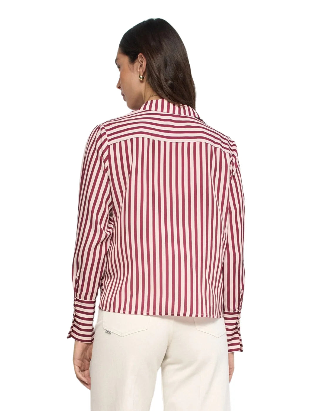 Blusa Satinada Rayas Salsa Jeans Granate | Bicos de Fío