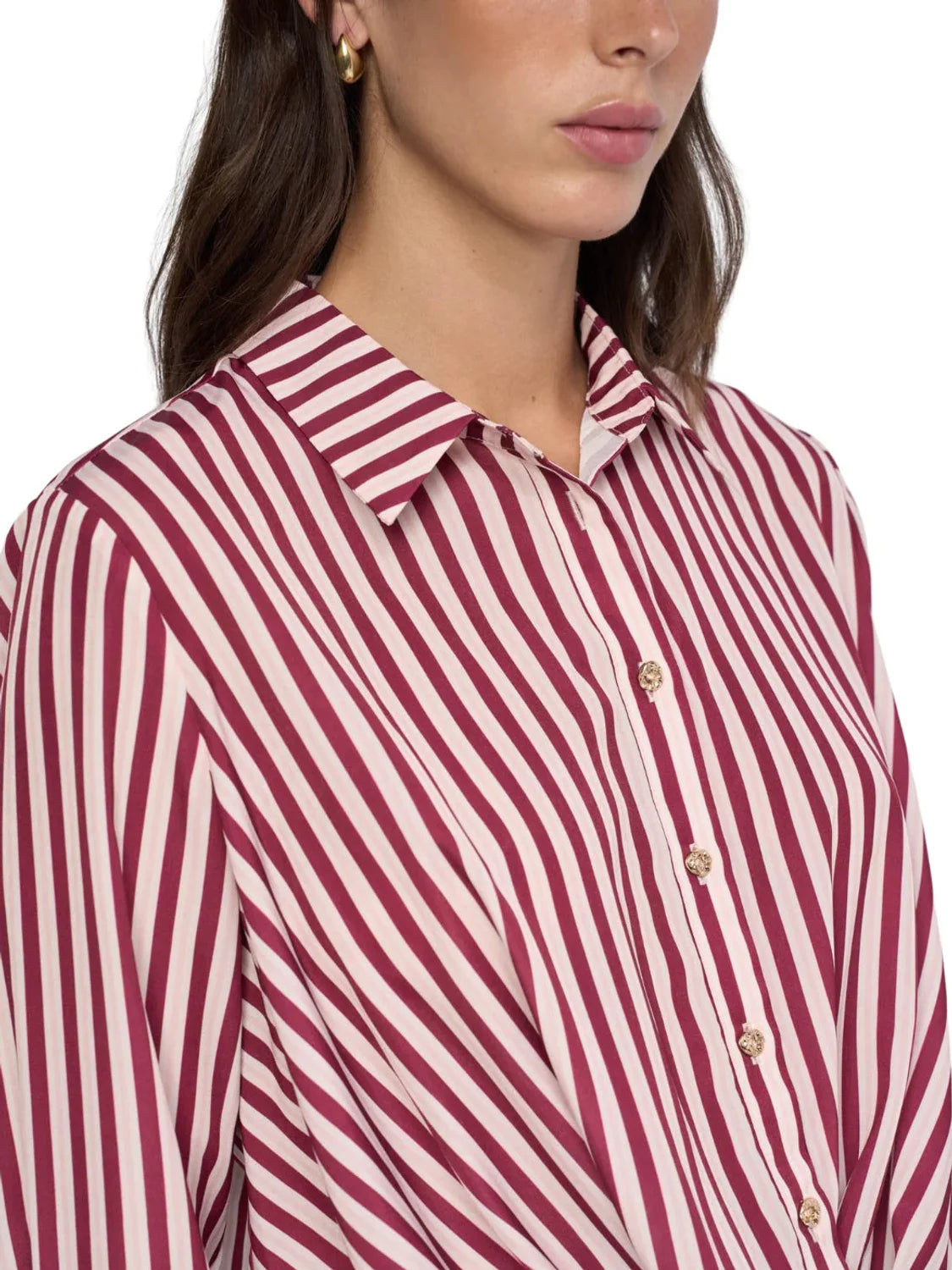Blusa Satinada Rayas Salsa Jeans Granate | Bicos de Fío