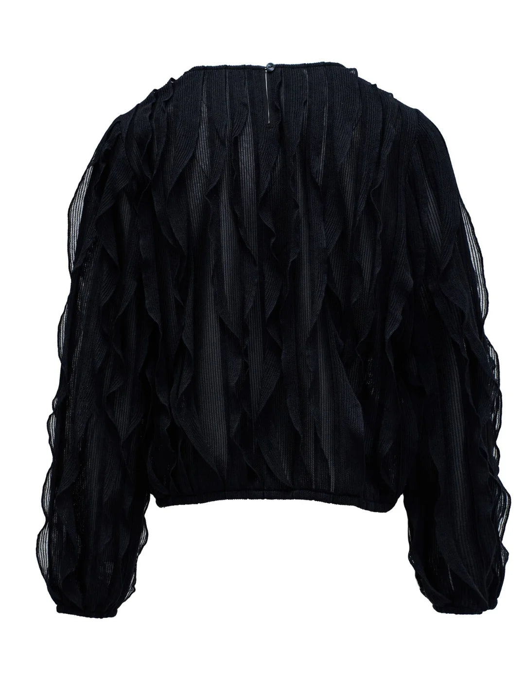 Blusa Volantes Salsa Jeans Negro | Bicos de Fío