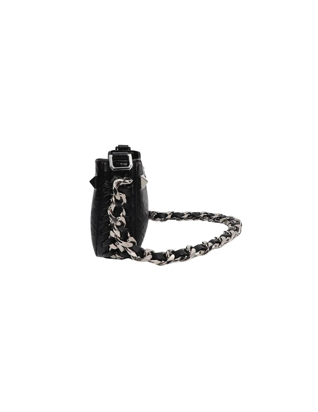 Bolso Piel Arrugada Tachas Lola Casademunt Negro | Bicos de Fío