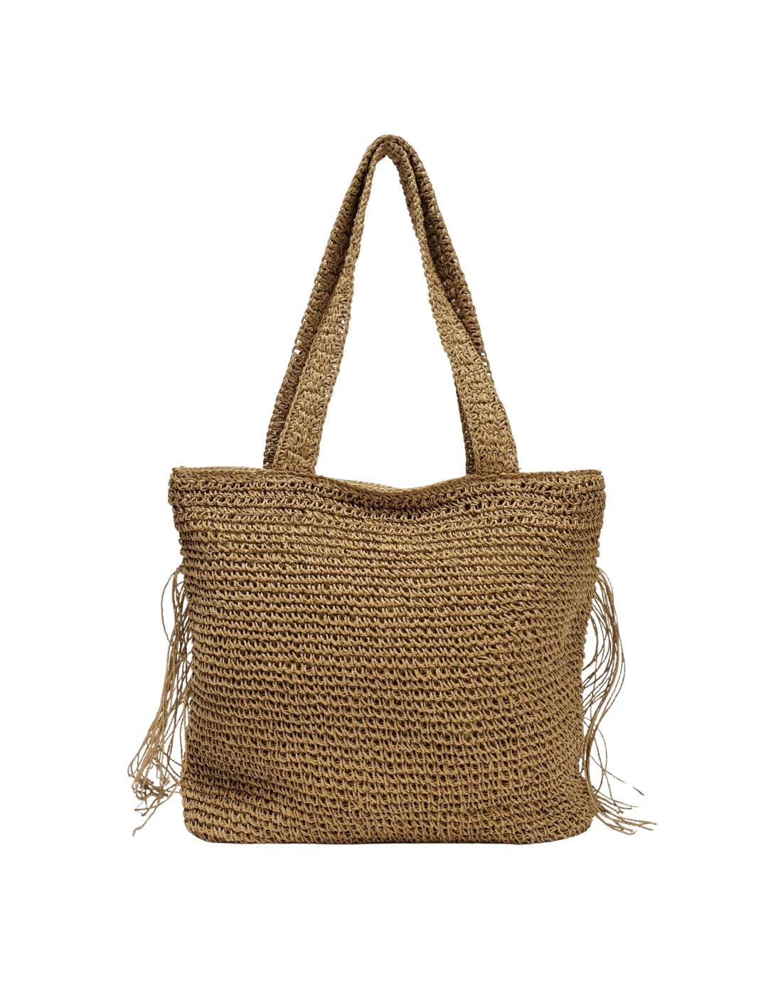 Bolso De Rafia Salsa Jeans Marrón | Bicos de Fío