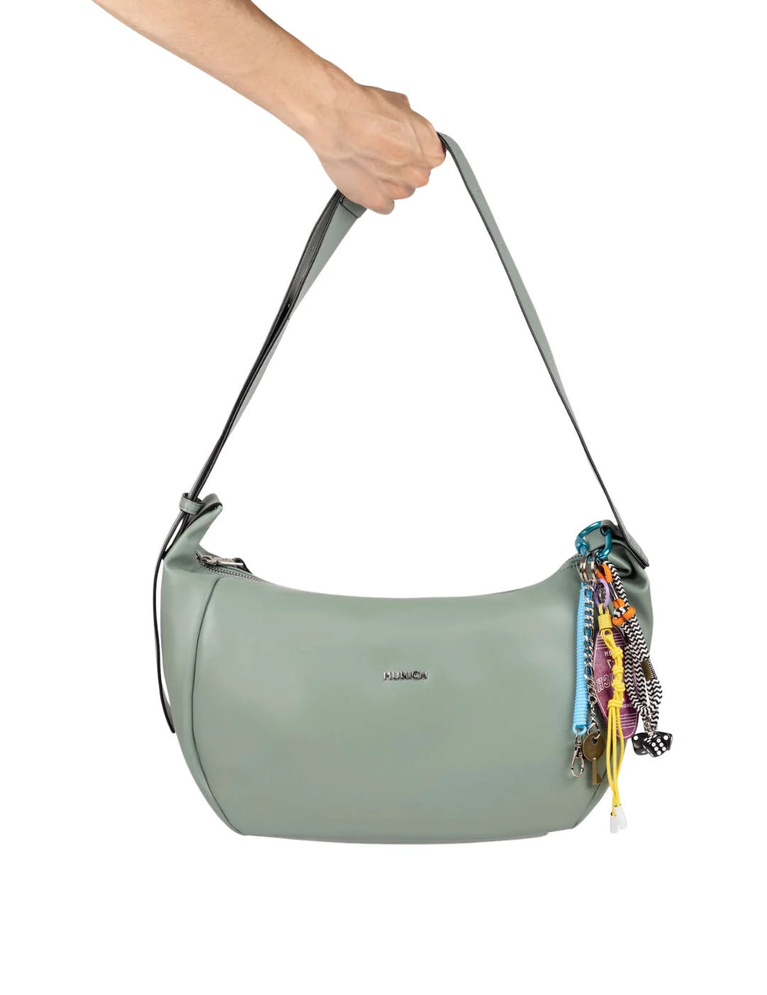 Bolso Hobo Munich Charms Verde Agua | Bicos de Fío