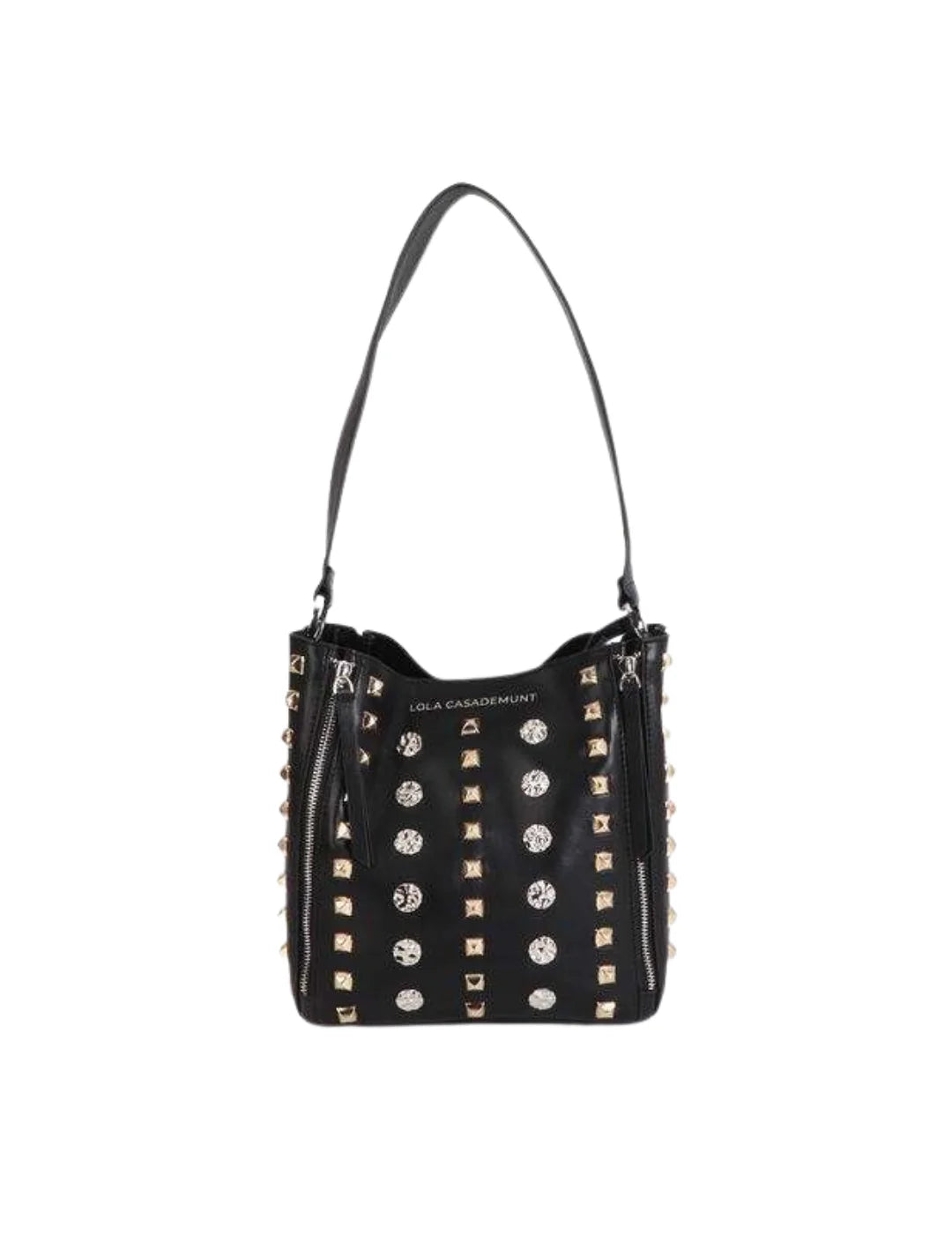 Bolso Hombro Tachas Lola Casademunt Negro | Bicos de Fío