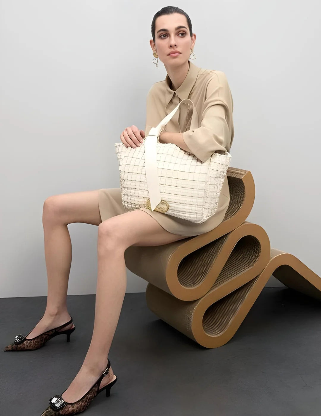 Bolso Lola Casademunt Trenzado Crudo | Bicos de Fío